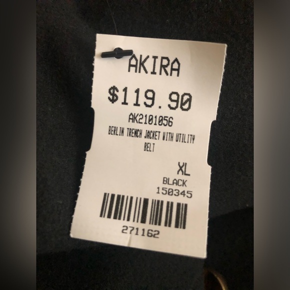 AKIRA BERLIN TRENCH JACKET WITH UTILITY BELT SIZE: XL - Picture 4 of 16